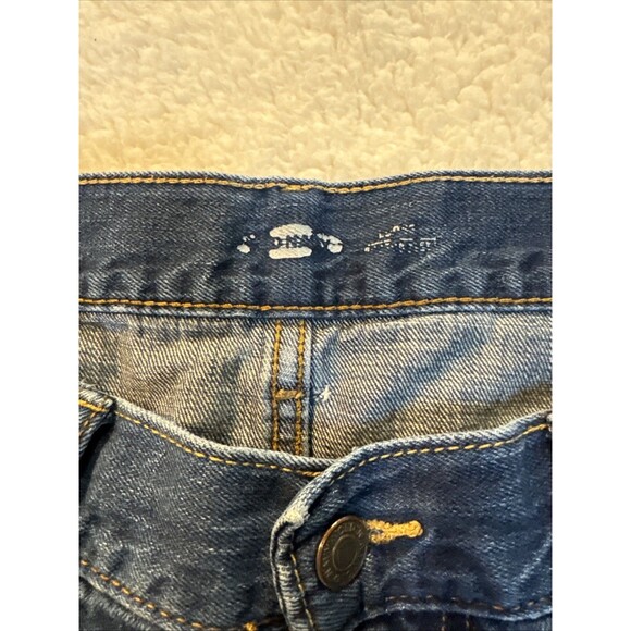 Old Navy Men's 34x32 Straight Leg Distressed Built-In Flex Denim Blue Jeans - Picture 2 of 4